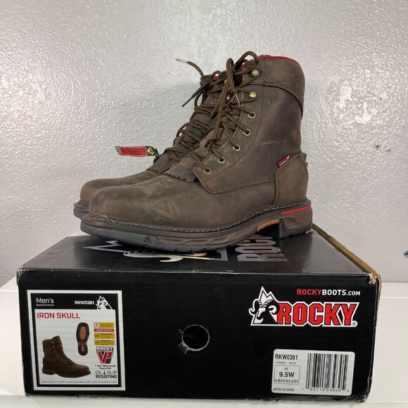 Rocky Other - Rocky Iron Skull Size 9.5W Composite Waterproof Lacer Western Boot